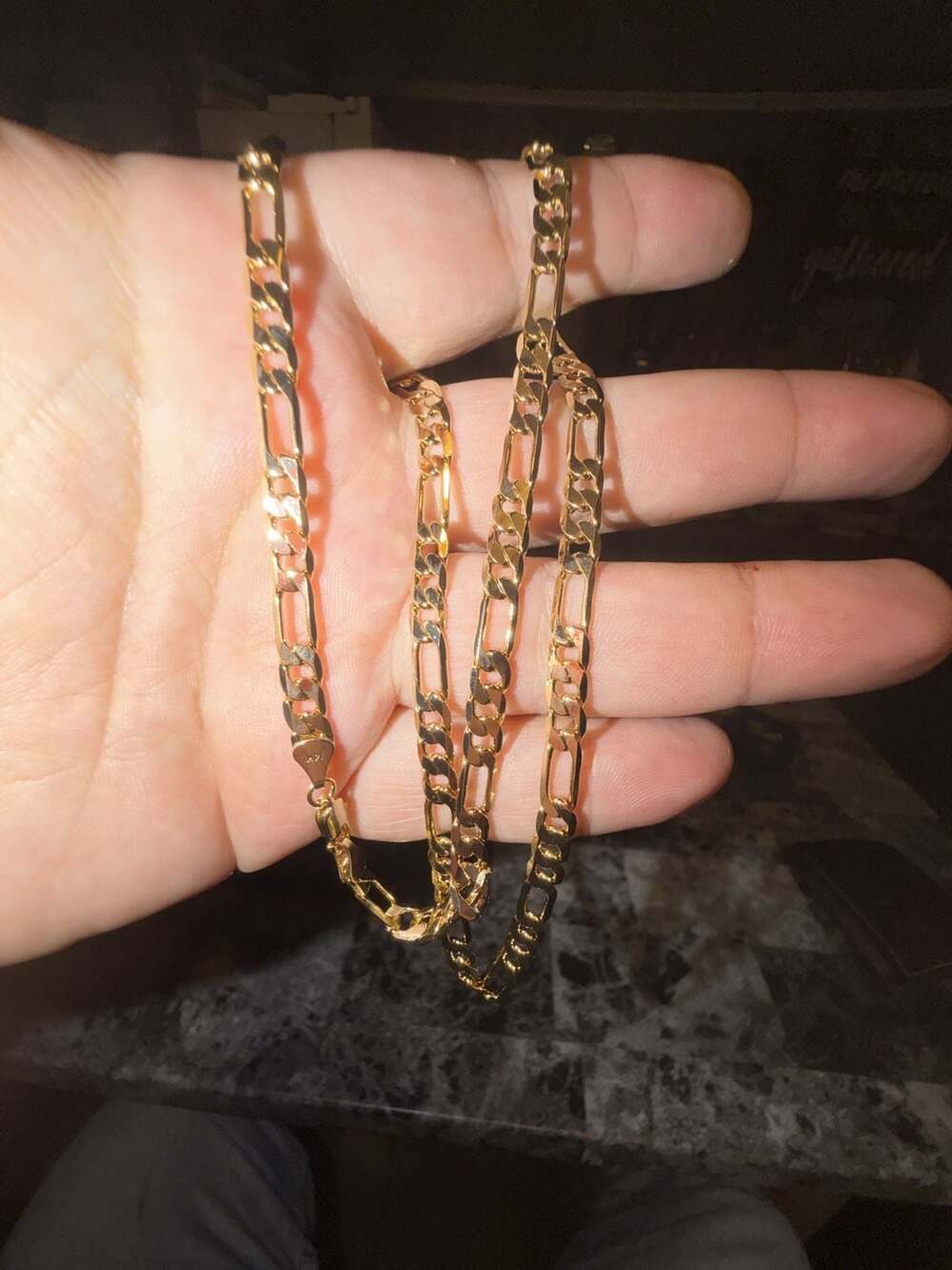 14K Gold plated Figaro Link Chain 23 inch